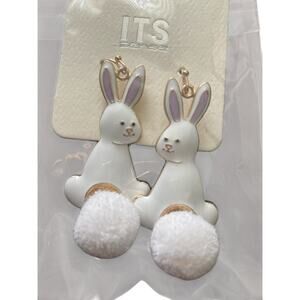 Two pairs of pierced earrings bunny blue boho fun artsy Easter basket girls kids